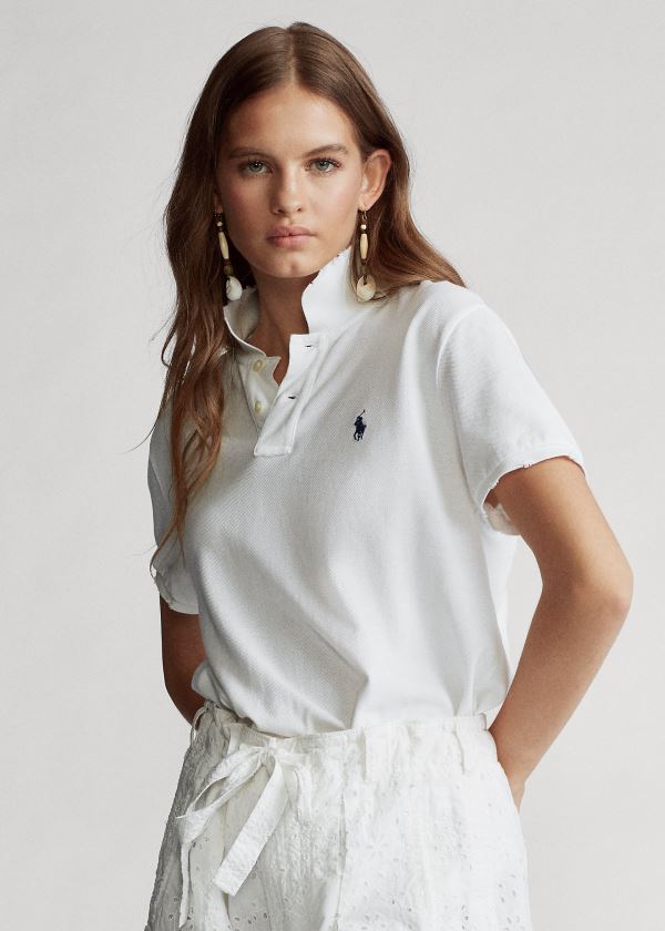 Camisa Polo Polo Ralph Lauren Classic Fit Frayed Mulher 30169-OALM